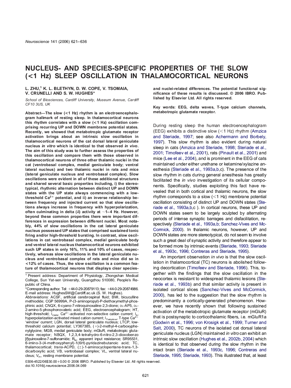 Nucleus- and species-specific properties of the slow (<1 Hz) sleep oscillation in thalamocortical neurons