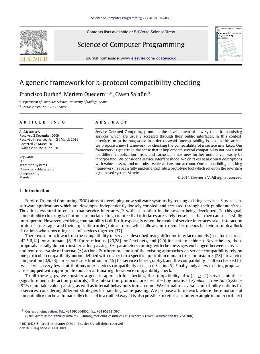 A generic framework for nn-protocol compatibility checking