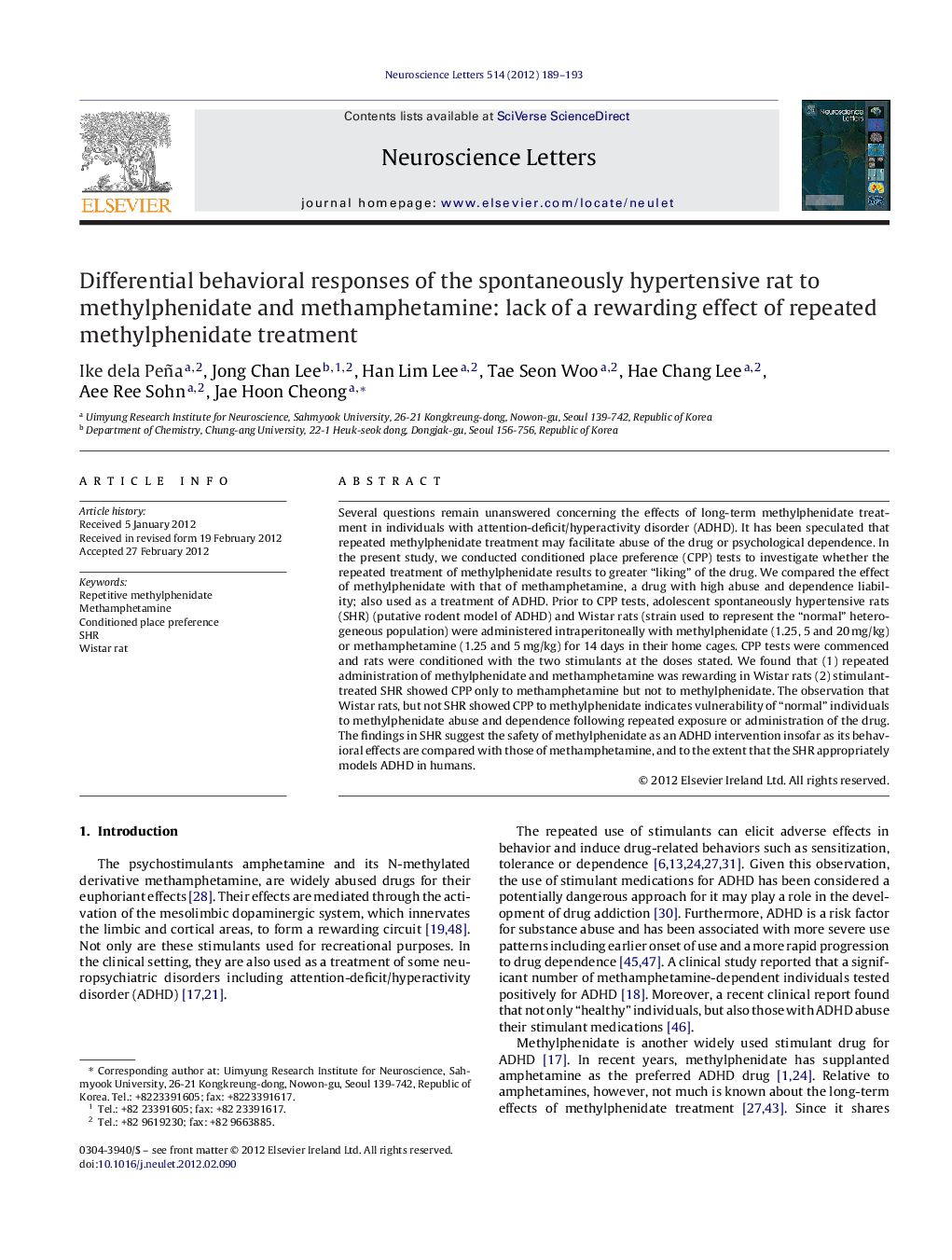 Differential behavioral responses of the spontaneously hypertensive rat to methylphenidate and methamphetamine: lack of a rewarding effect of repeated methylphenidate treatment