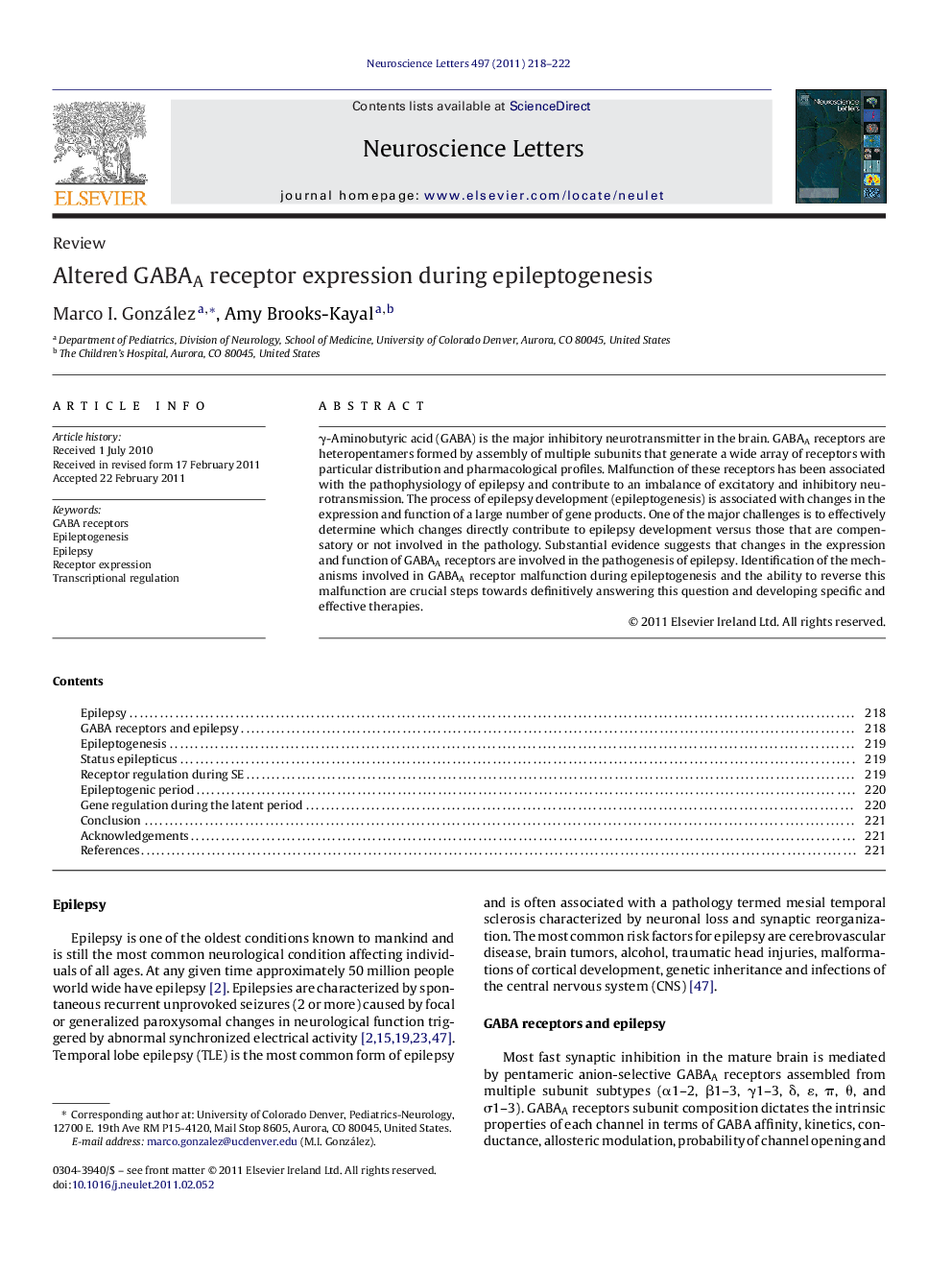 Altered GABAA receptor expression during epileptogenesis