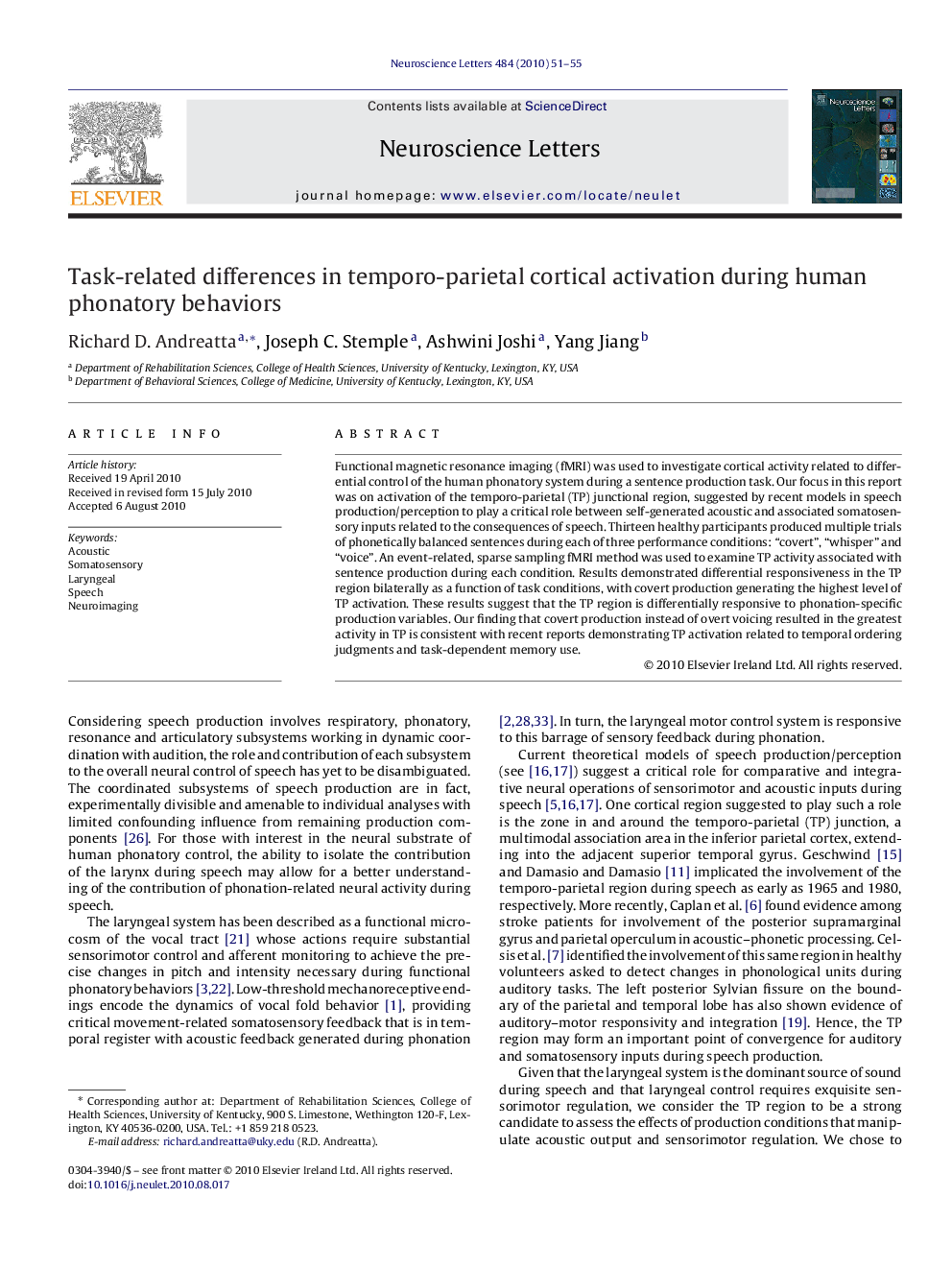 Task-related differences in temporo-parietal cortical activation during human phonatory behaviors