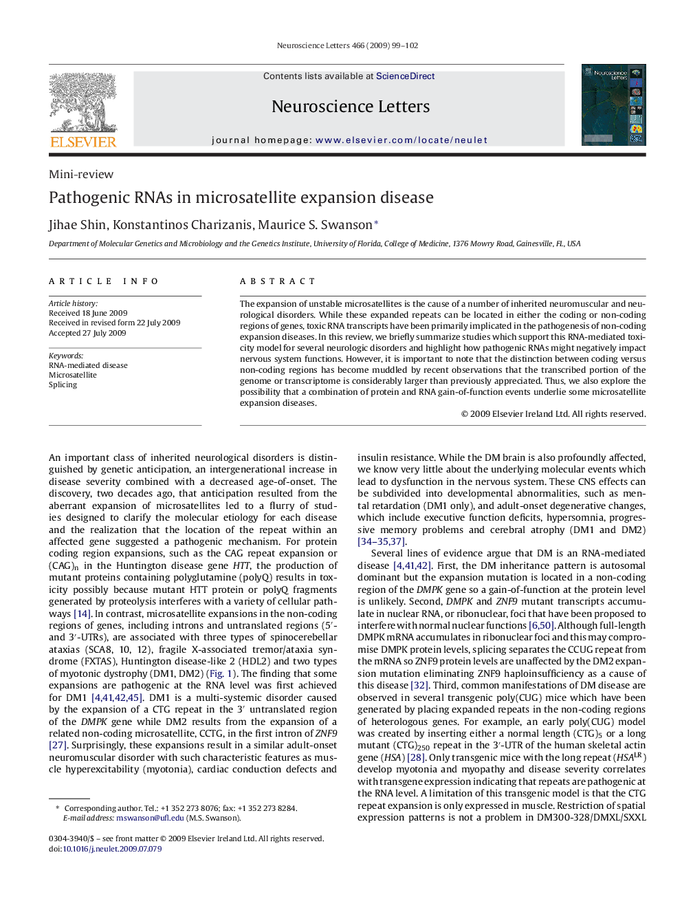 Pathogenic RNAs in microsatellite expansion disease