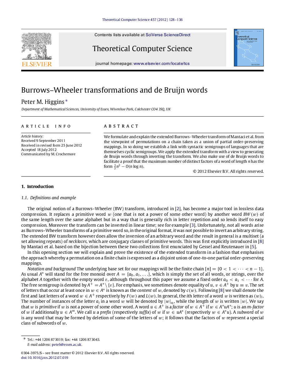 Burrows–Wheeler transformations and de Bruijn words