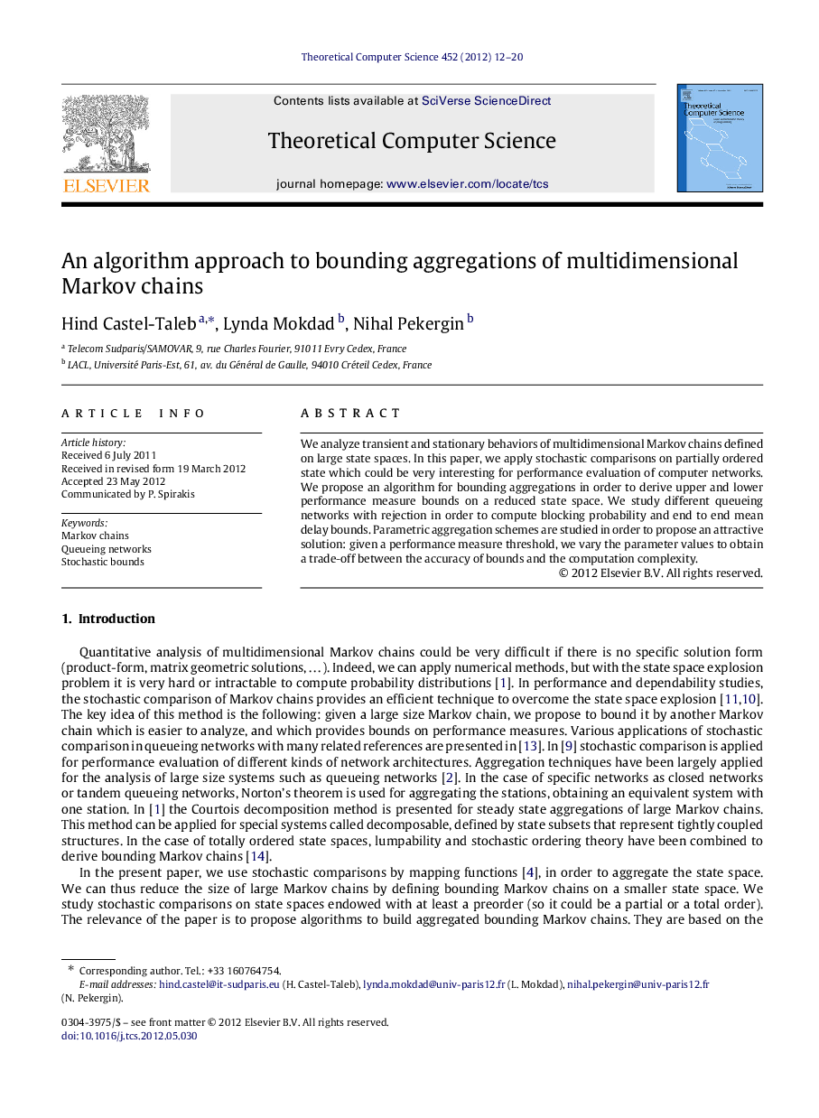 An algorithm approach to bounding aggregations of multidimensional Markov chains