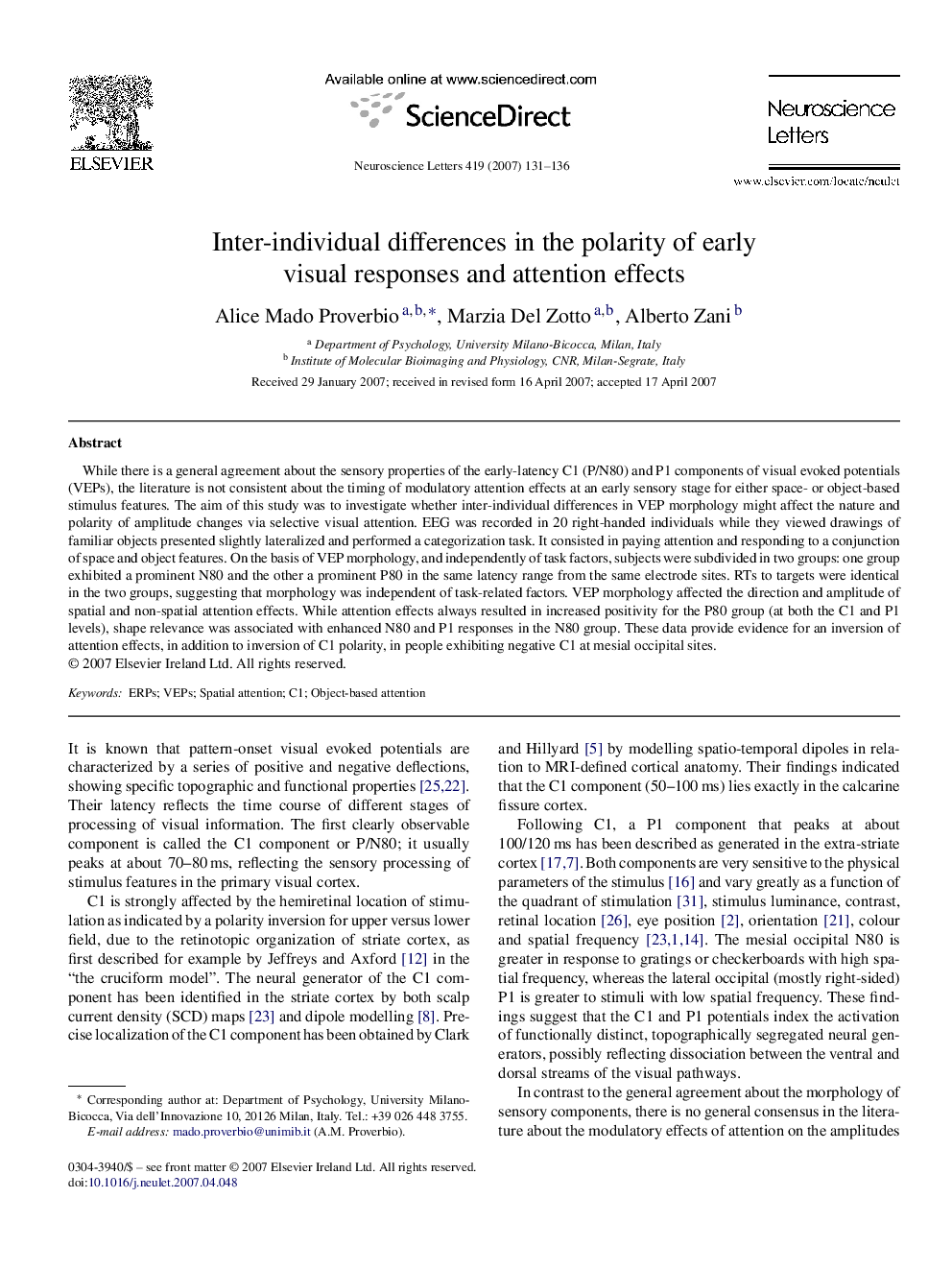 Inter-individual differences in the polarity of early visual responses and attention effects