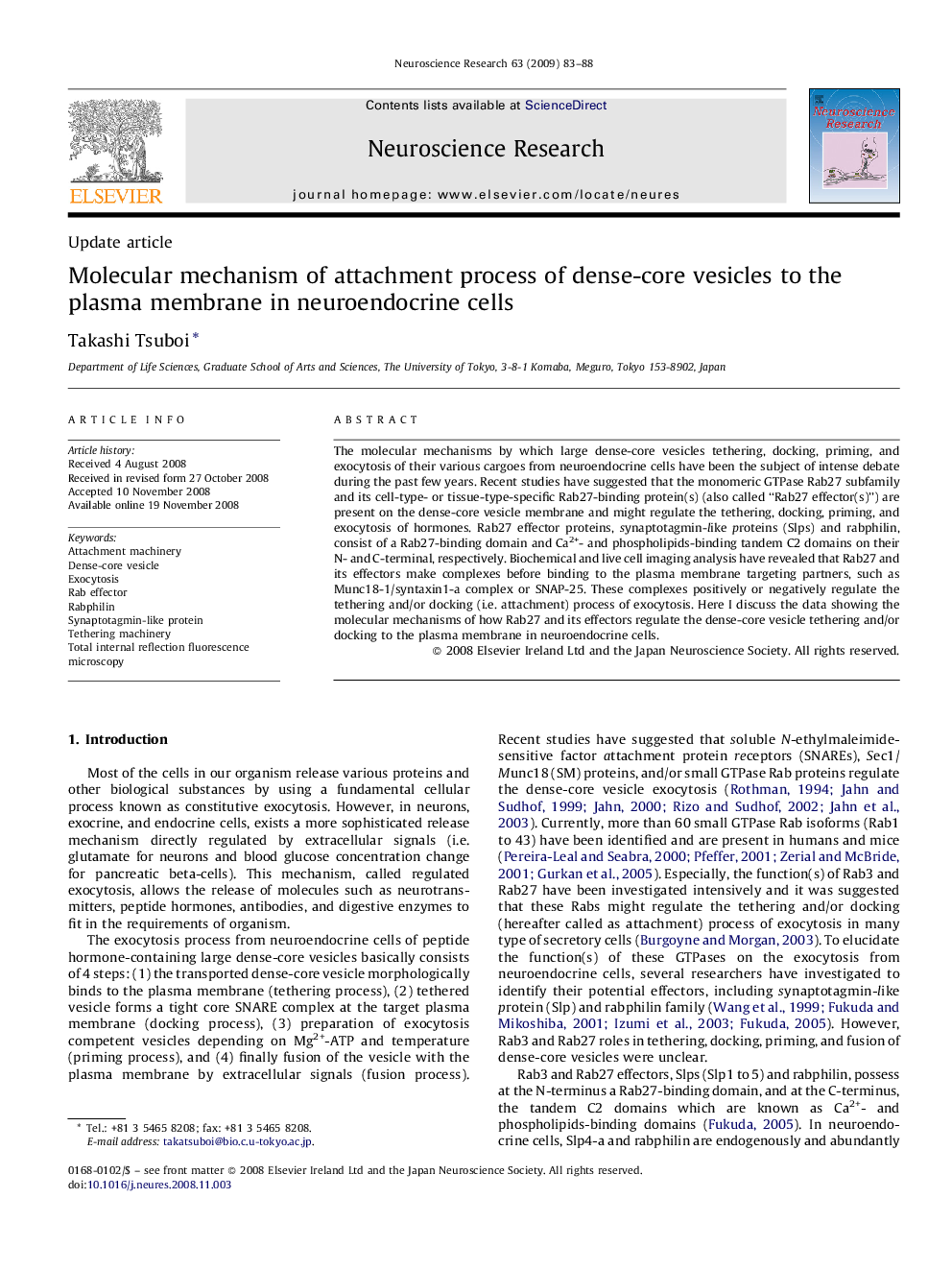 Molecular mechanism of attachment process of dense-core vesicles to the plasma membrane in neuroendocrine cells