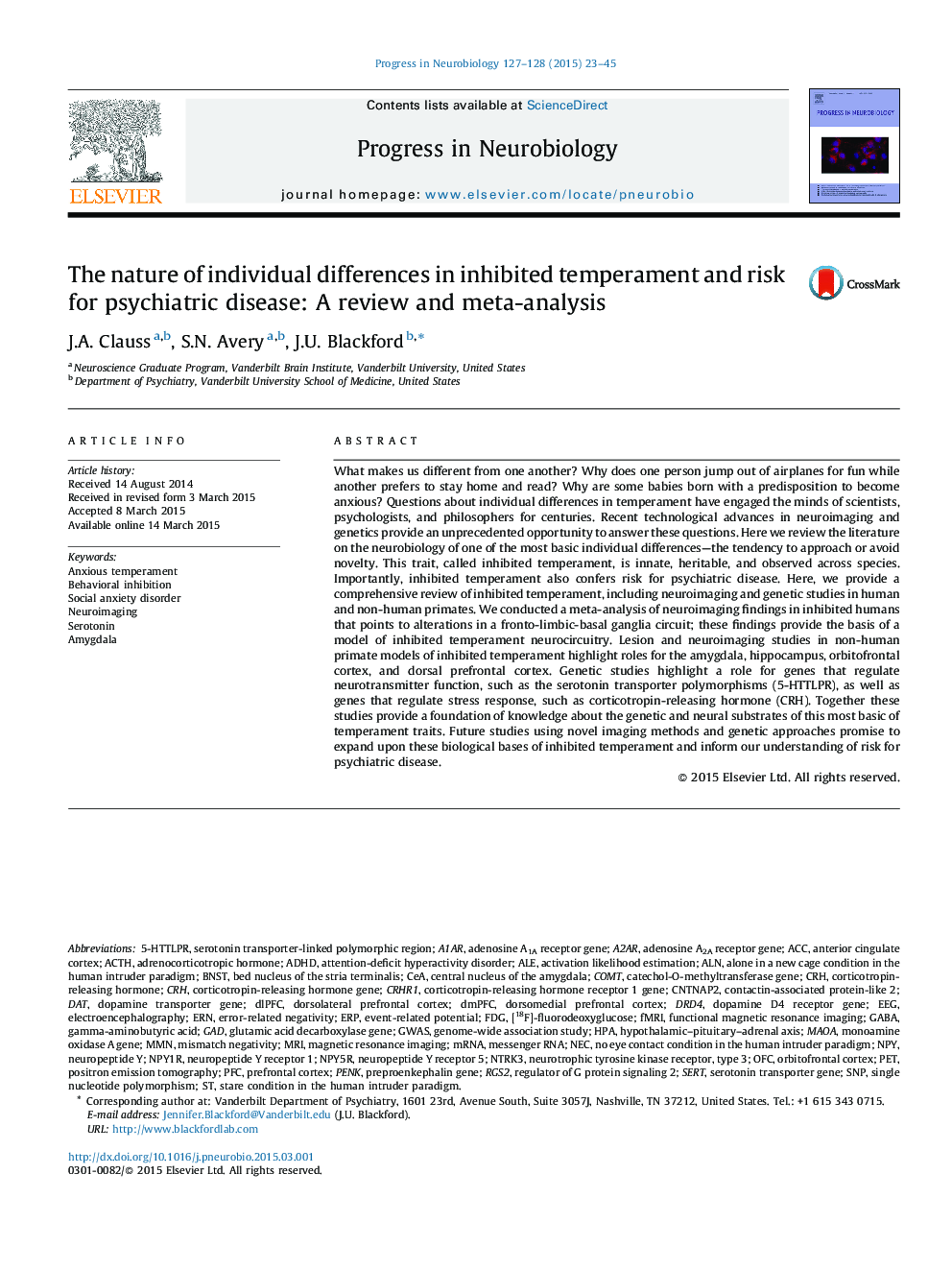 The nature of individual differences in inhibited temperament and risk for psychiatric disease: A review and meta-analysis