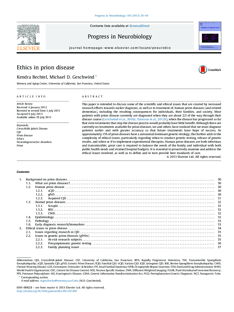 Ethics in prion disease