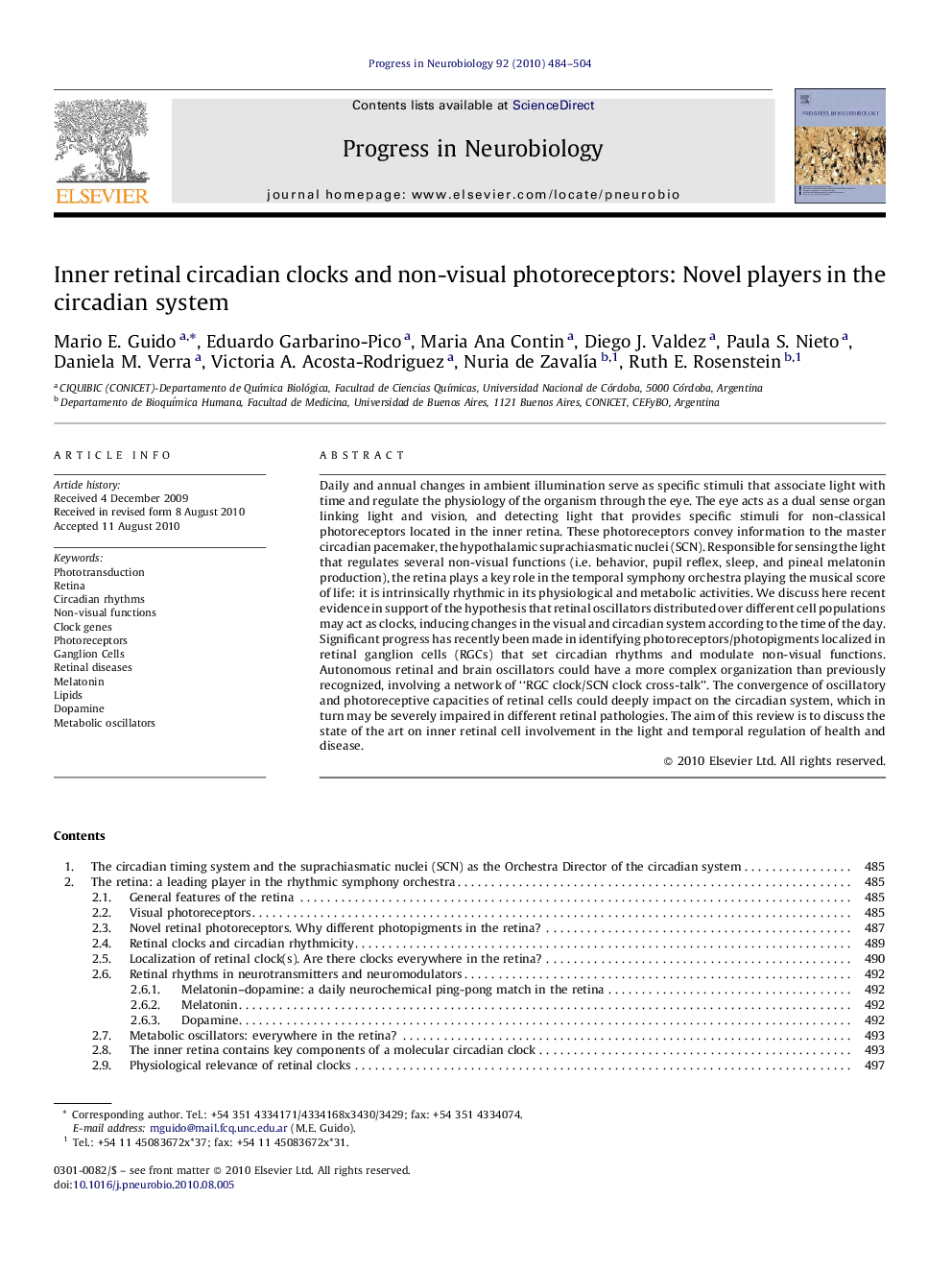 Inner retinal circadian clocks and non-visual photoreceptors: Novel players in the circadian system