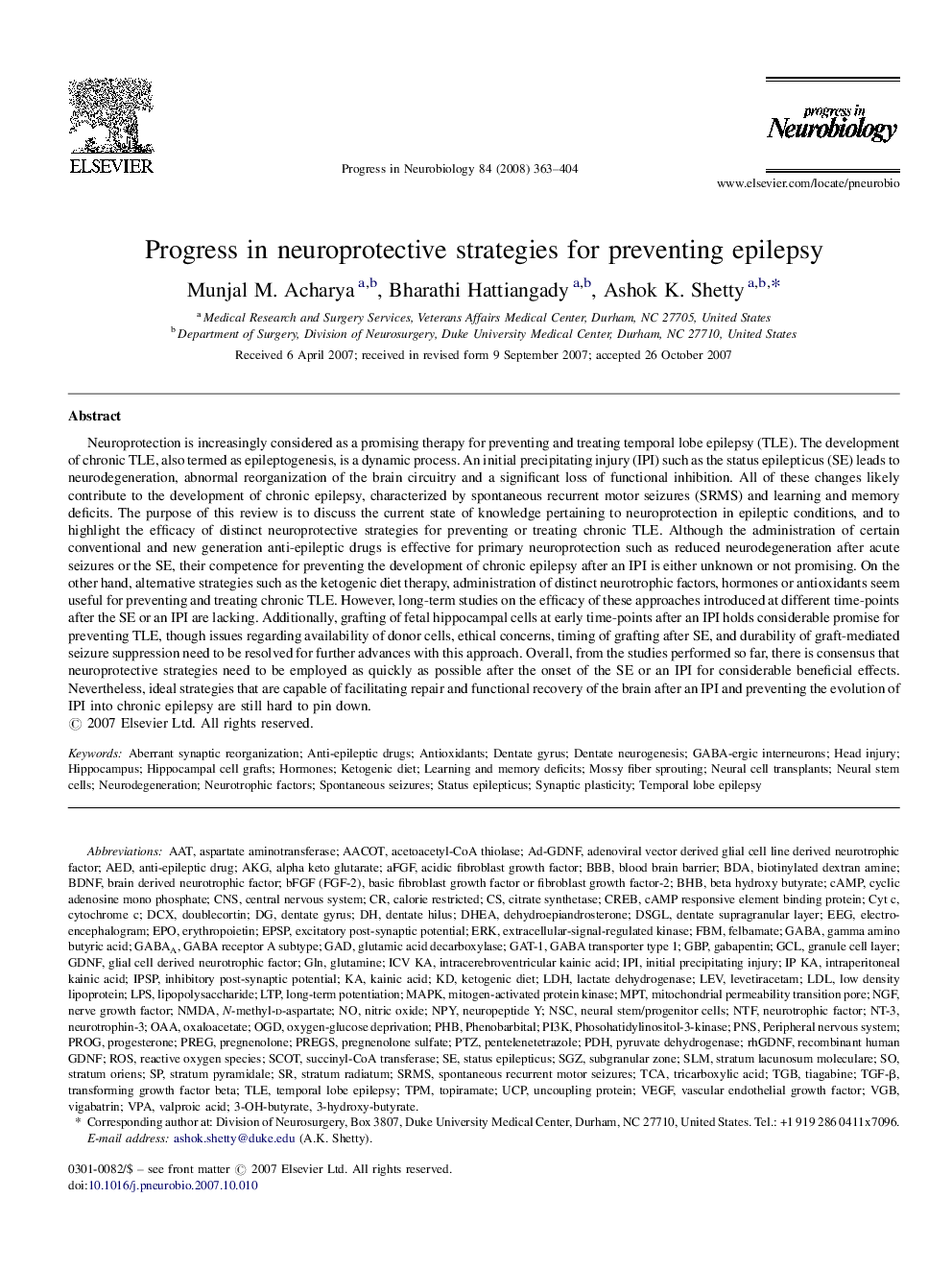 Progress in neuroprotective strategies for preventing epilepsy