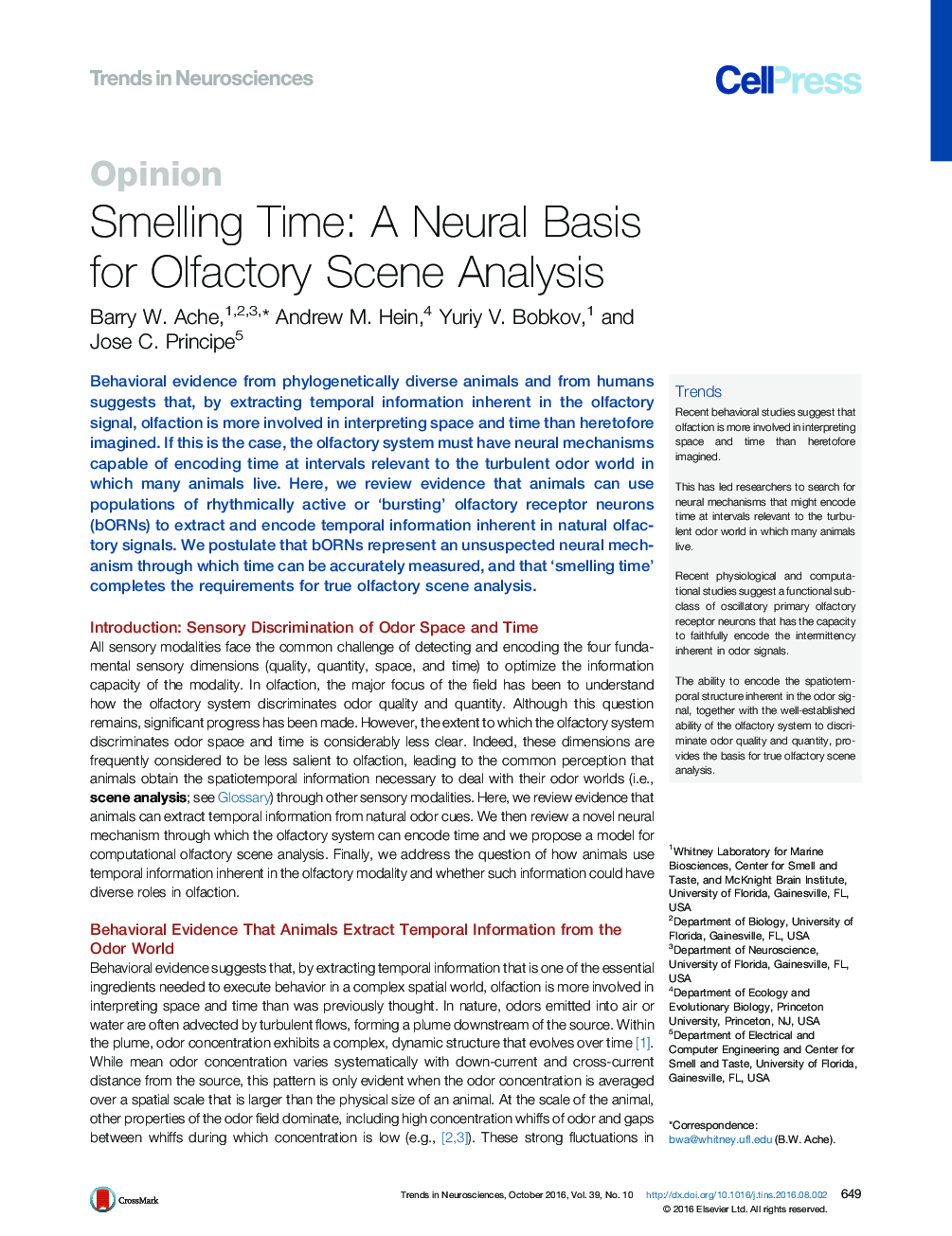 Smelling Time: A Neural Basis for Olfactory Scene Analysis