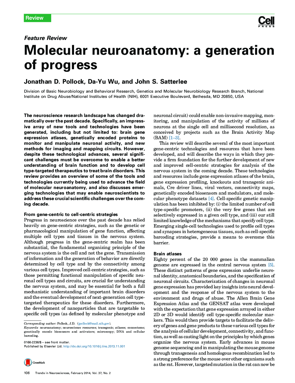 Molecular neuroanatomy: a generation of progress