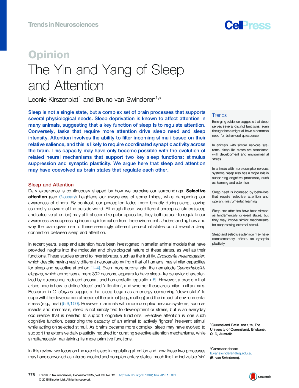 The Yin and Yang of Sleep and Attention