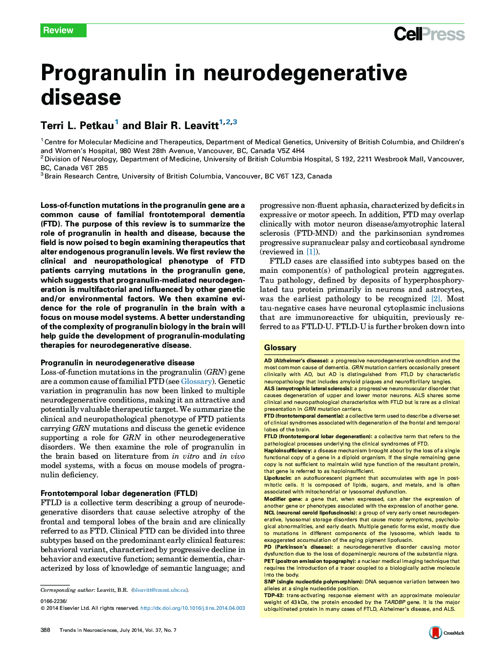 Progranulin in neurodegenerative disease