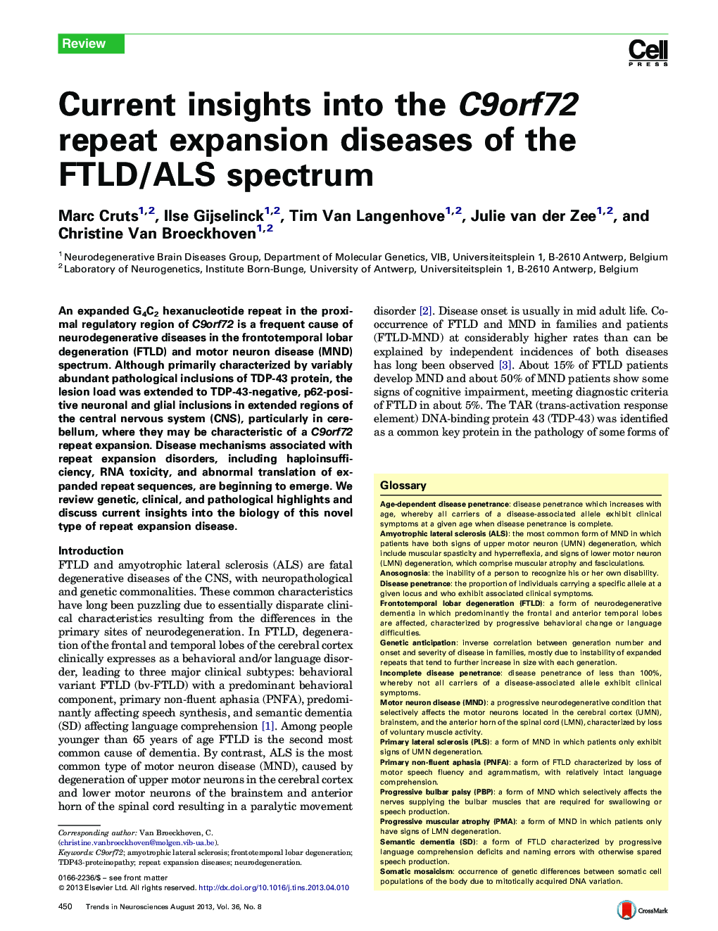 Current insights into the C9orf72 repeat expansion diseases of the FTLD/ALS spectrum