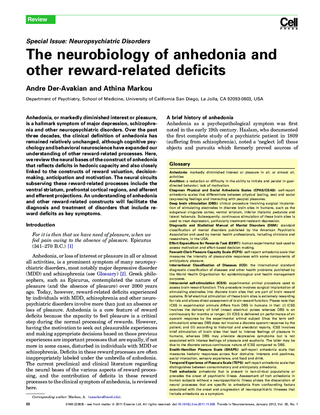 The neurobiology of anhedonia and other reward-related deficits