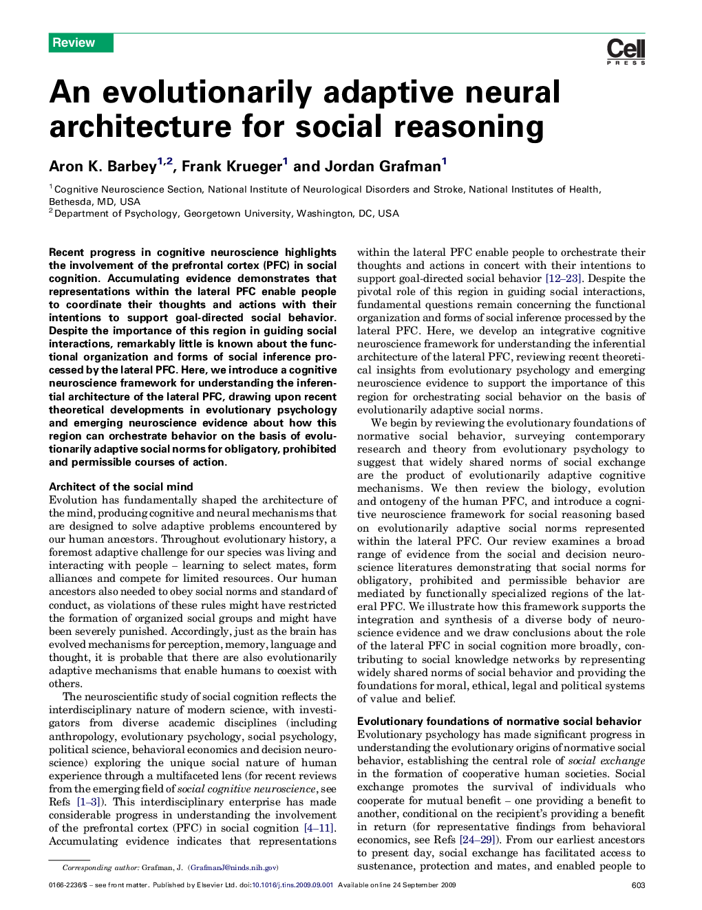 An evolutionarily adaptive neural architecture for social reasoning