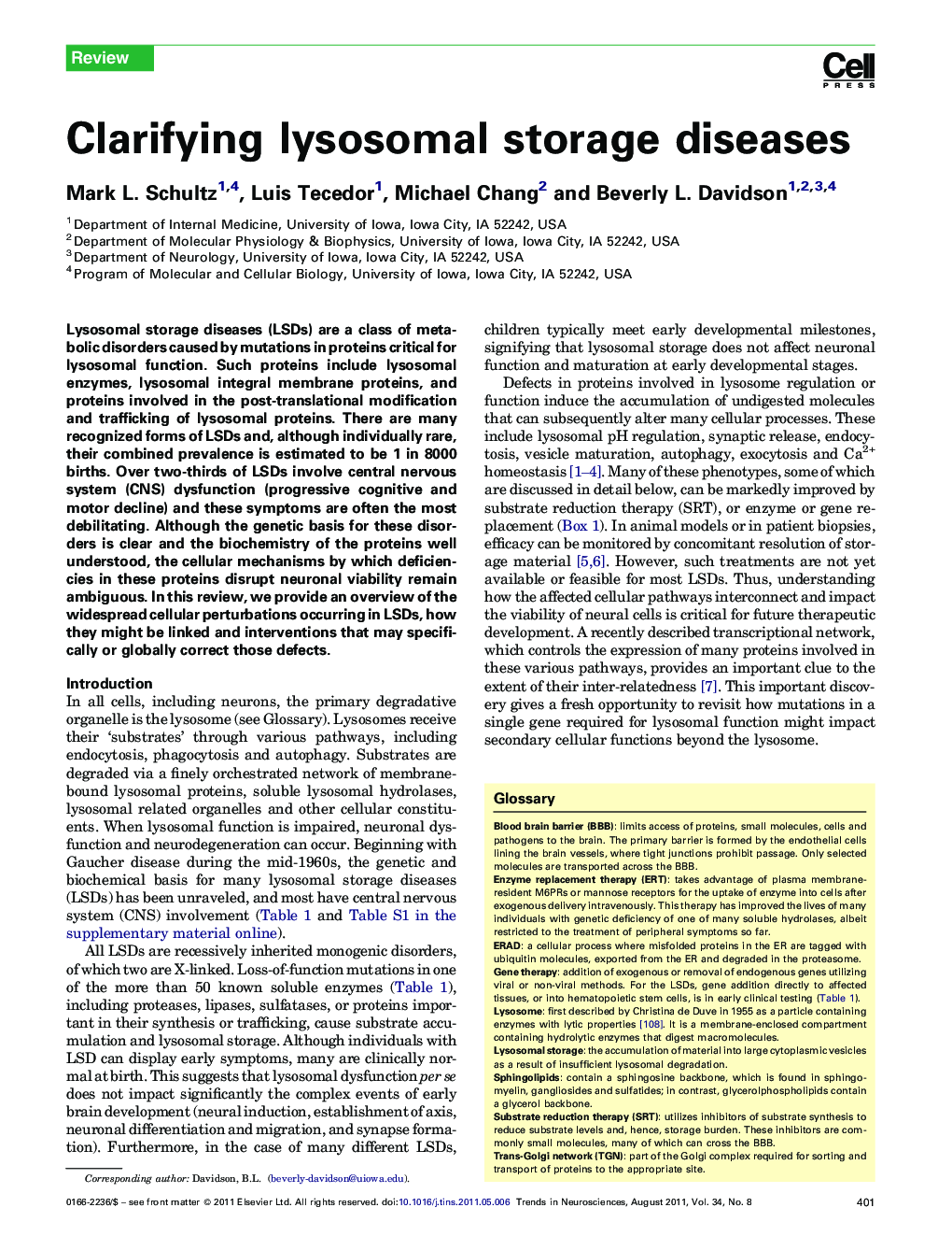 Clarifying lysosomal storage diseases