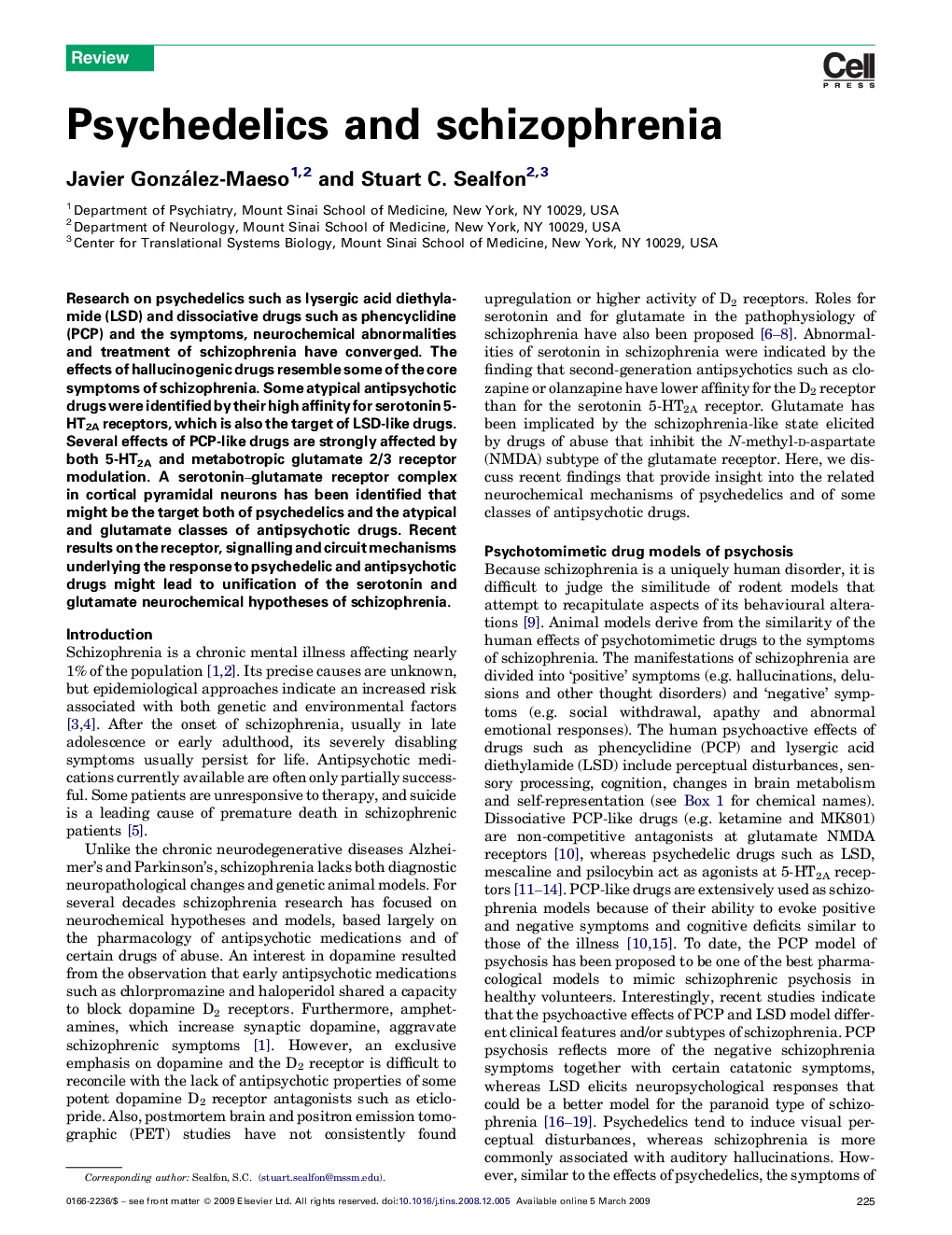 Psychedelics and schizophrenia