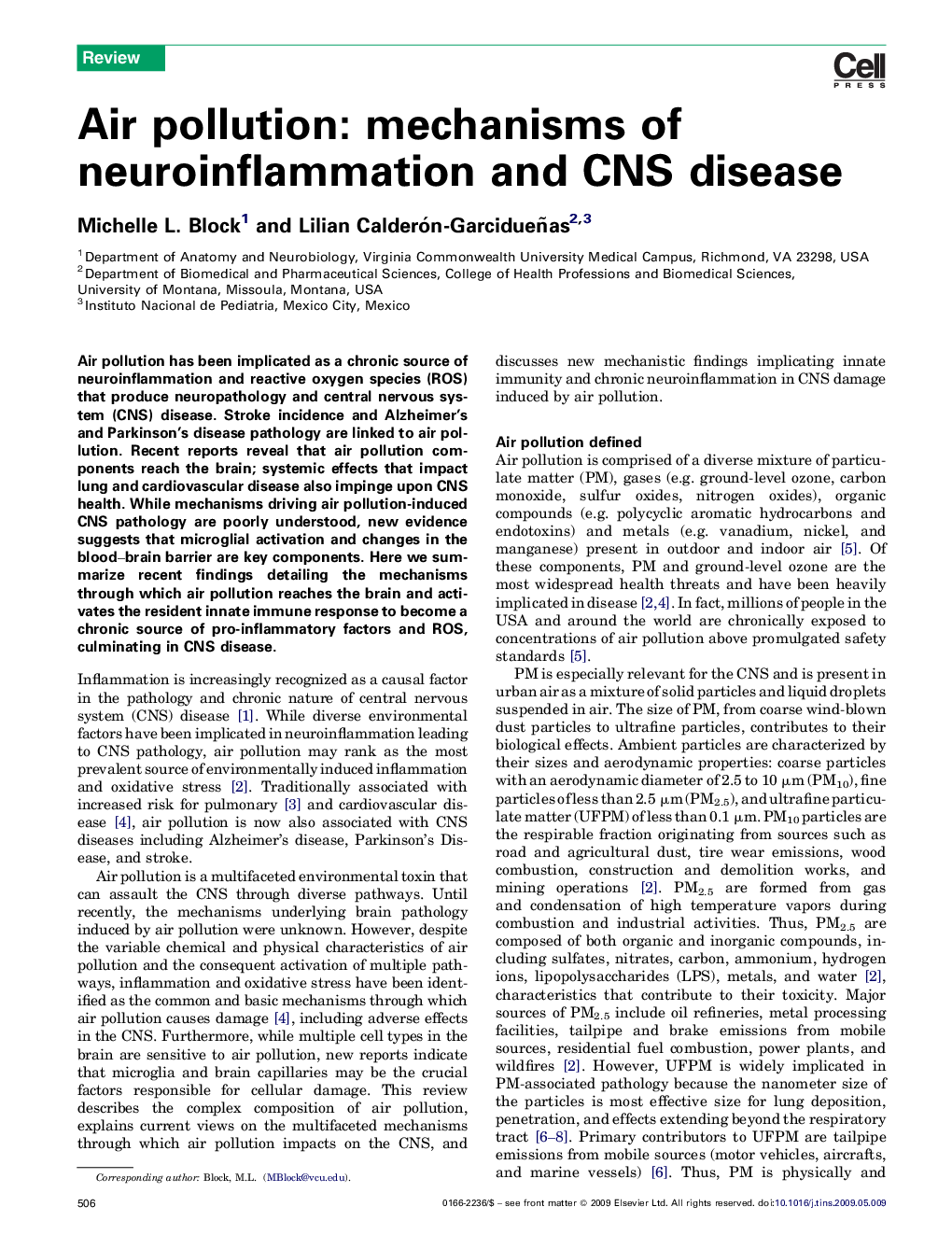 Air pollution: mechanisms of neuroinflammation and CNS disease