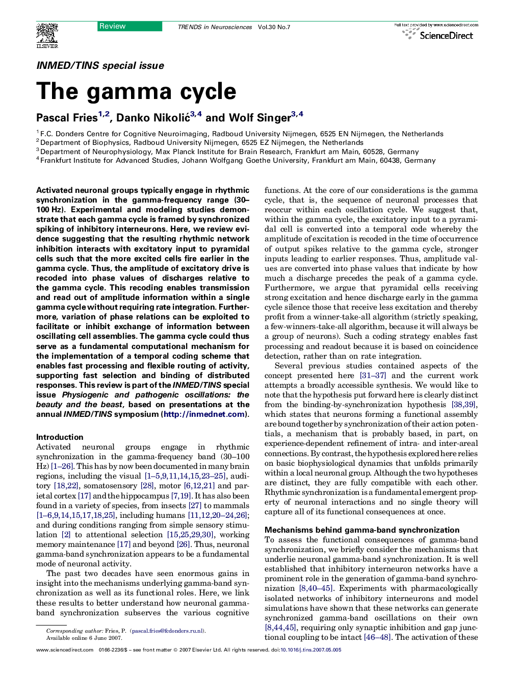 The gamma cycle