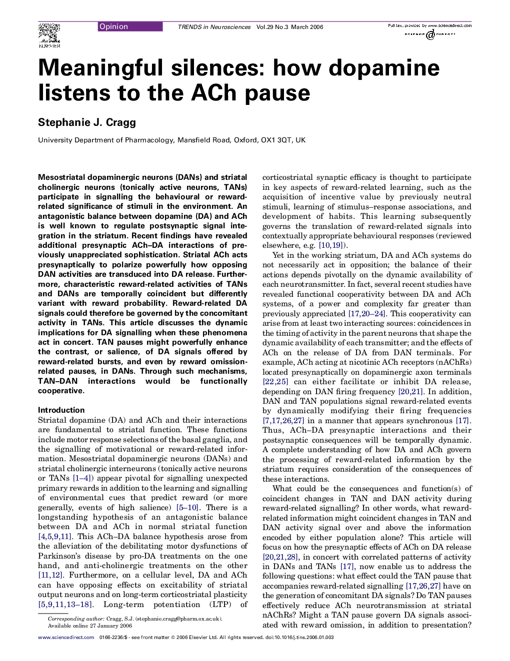 Meaningful silences: how dopamine listens to the ACh pause