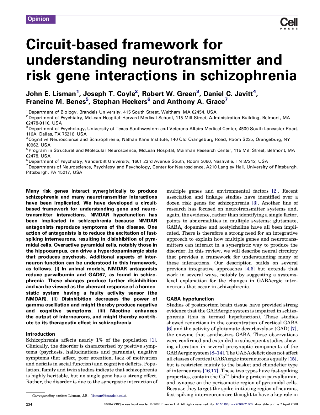 Circuit-based framework for understanding neurotransmitter and risk gene interactions in schizophrenia