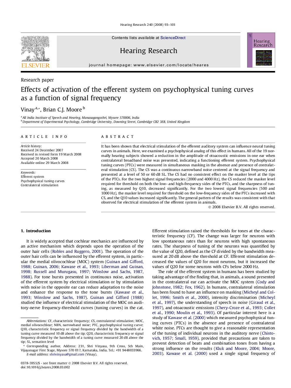 Effects of activation of the efferent system on psychophysical tuning curves as a function of signal frequency