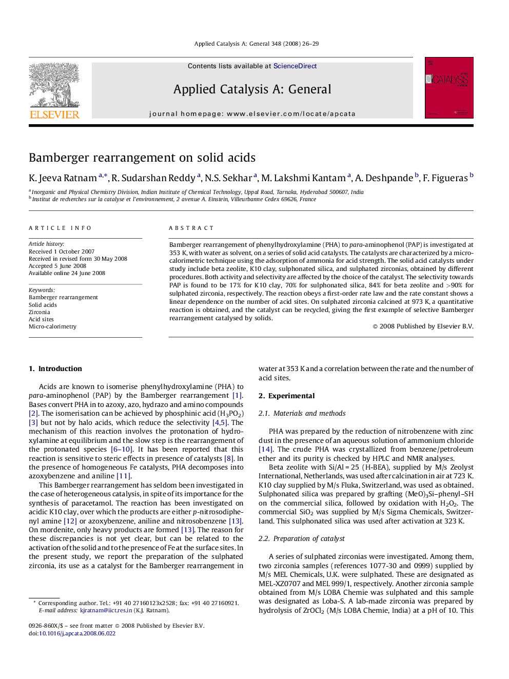 Bamberger rearrangement on solid acids