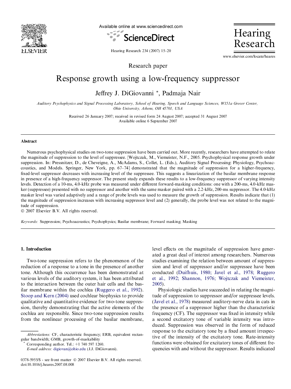 Response growth using a low-frequency suppressor