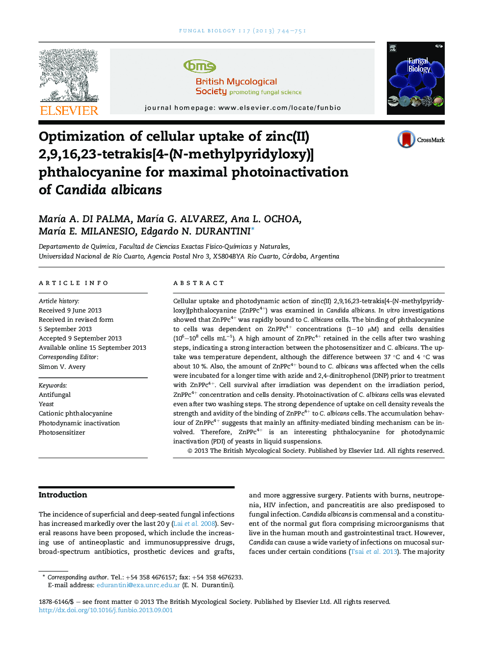 Optimization of cellular uptake of zinc(II) 2,9,16,23-tetrakis[4-(N-methylpyridyloxy)]phthalocyanine for maximal photoinactivation of Candida albicans