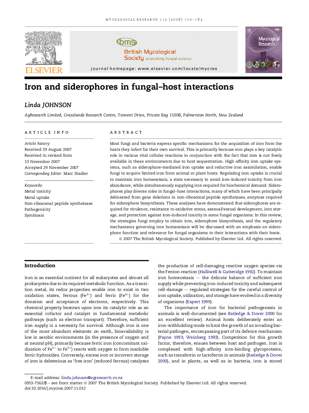 Iron and siderophores in fungal–host interactions