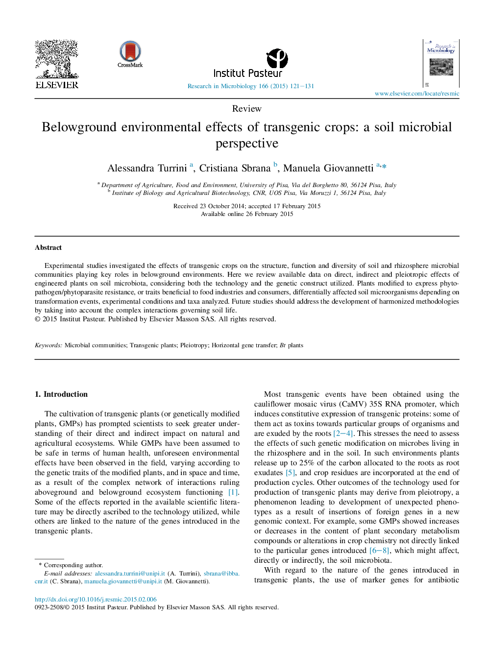 Belowground environmental effects of transgenic crops: a soil microbial perspective