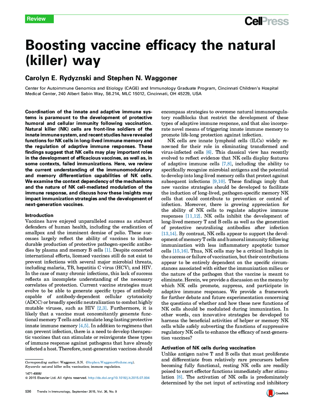 Boosting vaccine efficacy the natural (killer) way