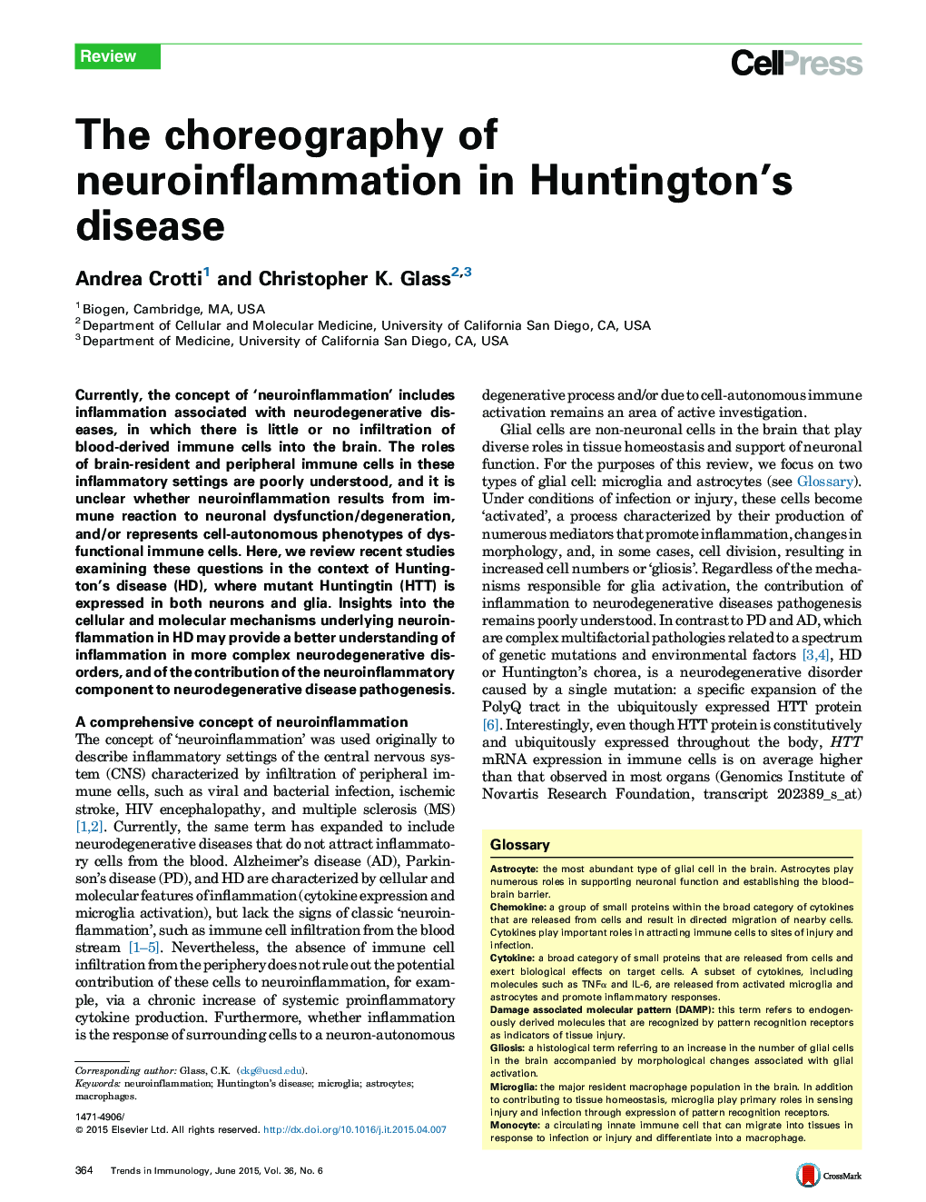 The choreography of neuroinflammation in Huntington's disease