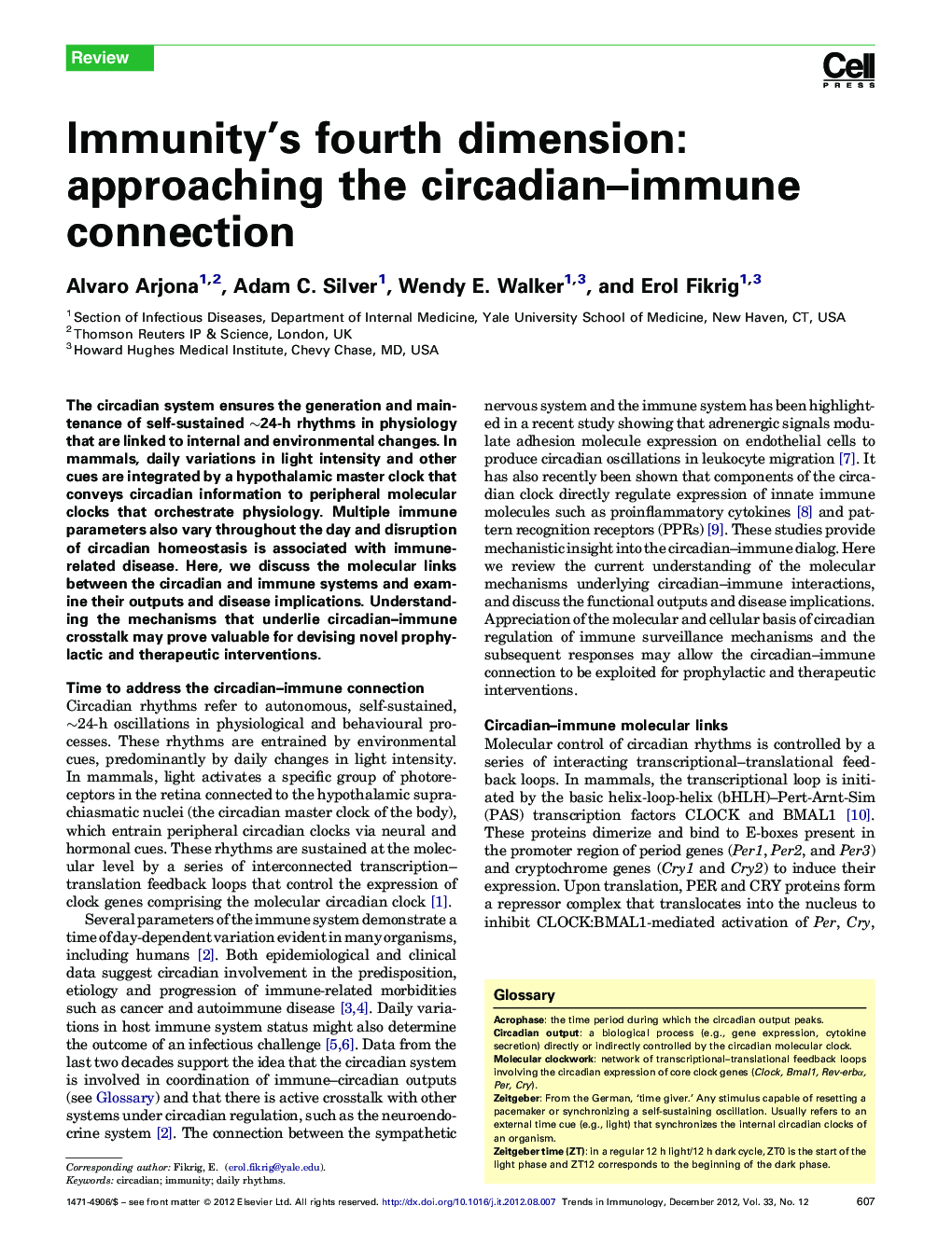 Immunity's fourth dimension: approaching the circadian–immune connection