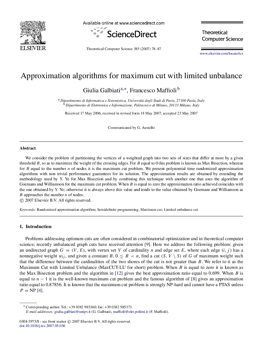 Approximation algorithms for maximum cut with limited unbalance