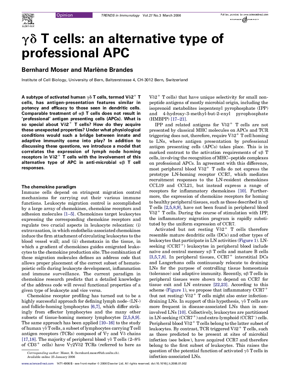 γδ T cells: an alternative type of professional APC