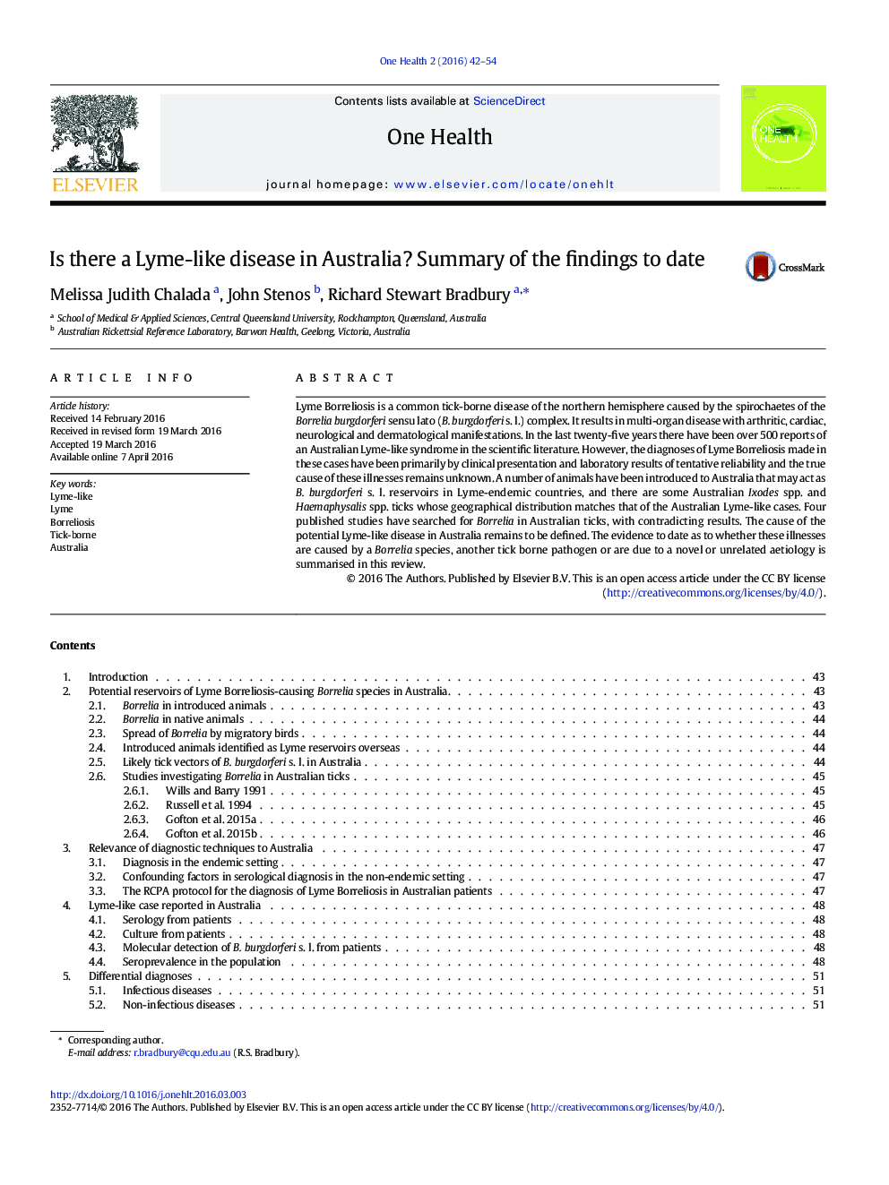 Is there a Lyme-like disease in Australia? Summary of the findings to date