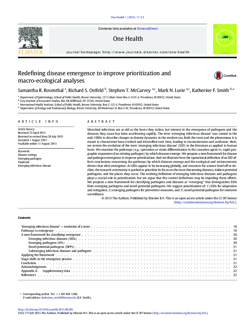 Redefining disease emergence to improve prioritization and macro-ecological analyses