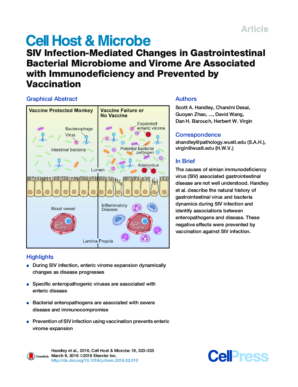 SIV Infection-Mediated Changes in Gastrointestinal Bacterial Microbiome and Virome Are Associated with Immunodeficiency and Prevented by Vaccination