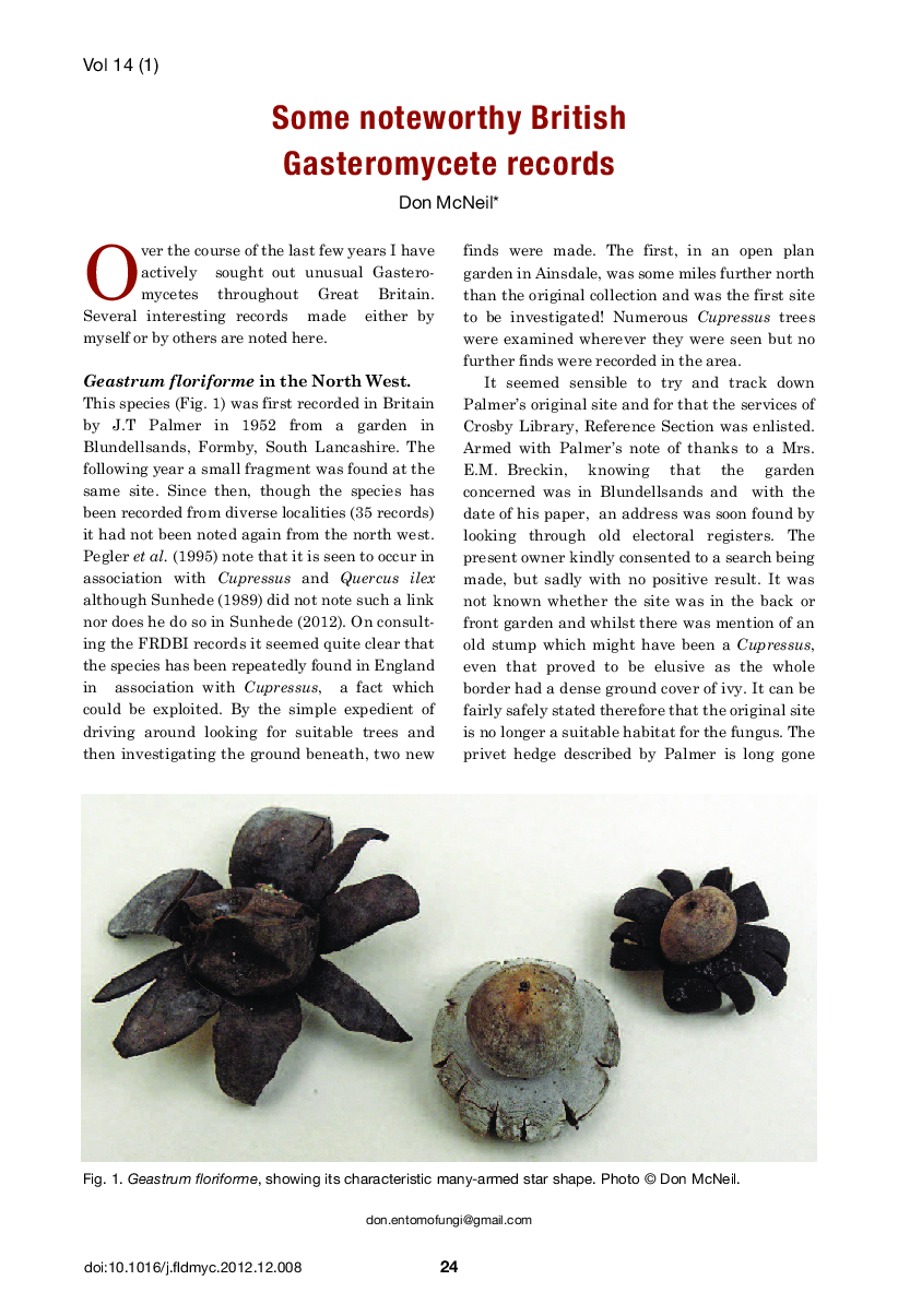 Some noteworthy British Gasteromycete records