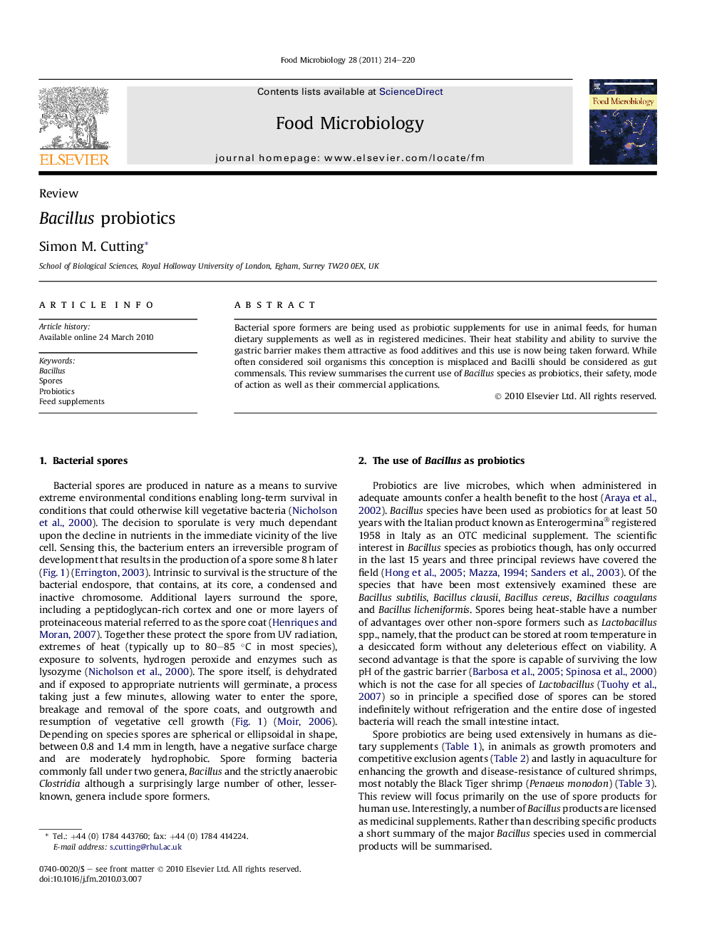 Bacillus probiotics