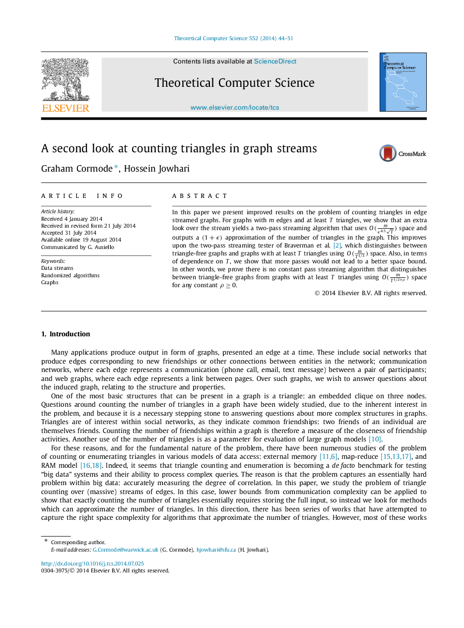 A second look at counting triangles in graph streams