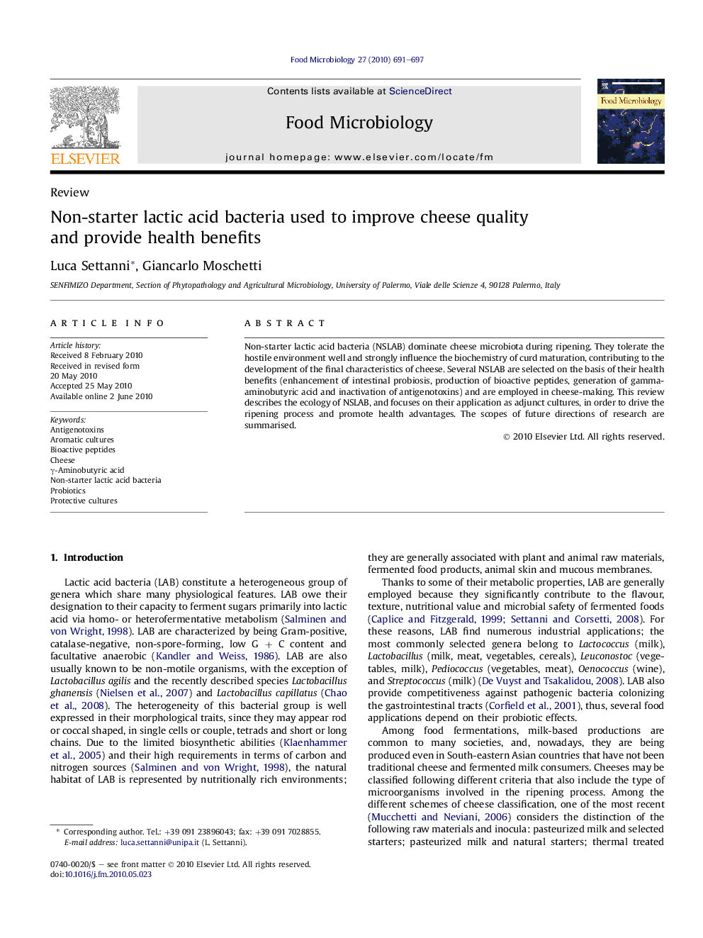 Non-starter lactic acid bacteria used to improve cheese quality and provide health benefits