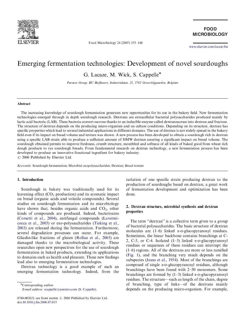 Emerging fermentation technologies: Development of novel sourdoughs