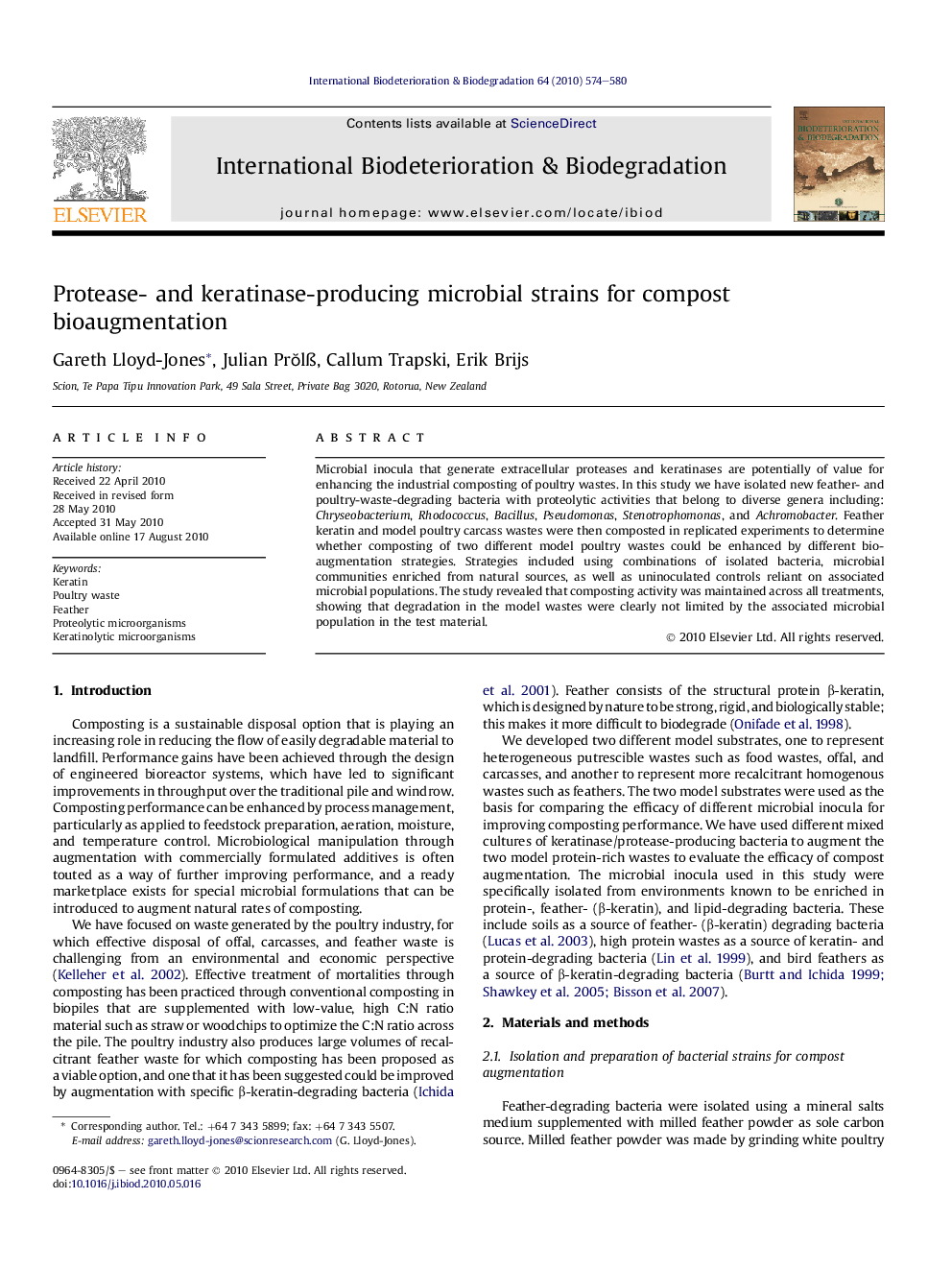 Protease- and keratinase-producing microbial strains for compost bioaugmentation