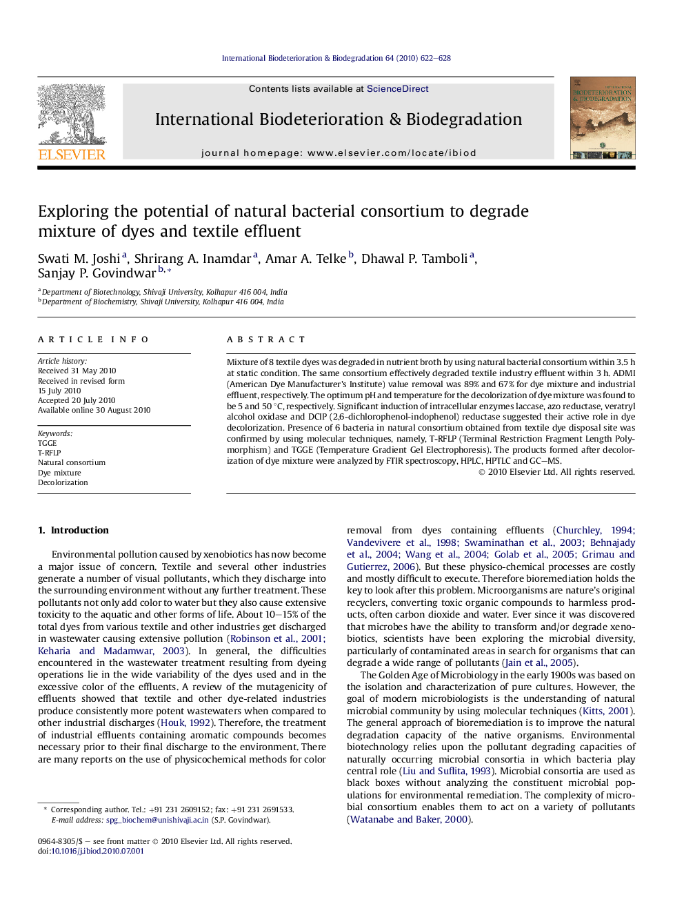 Exploring the potential of natural bacterial consortium to degrade mixture of dyes and textile effluent