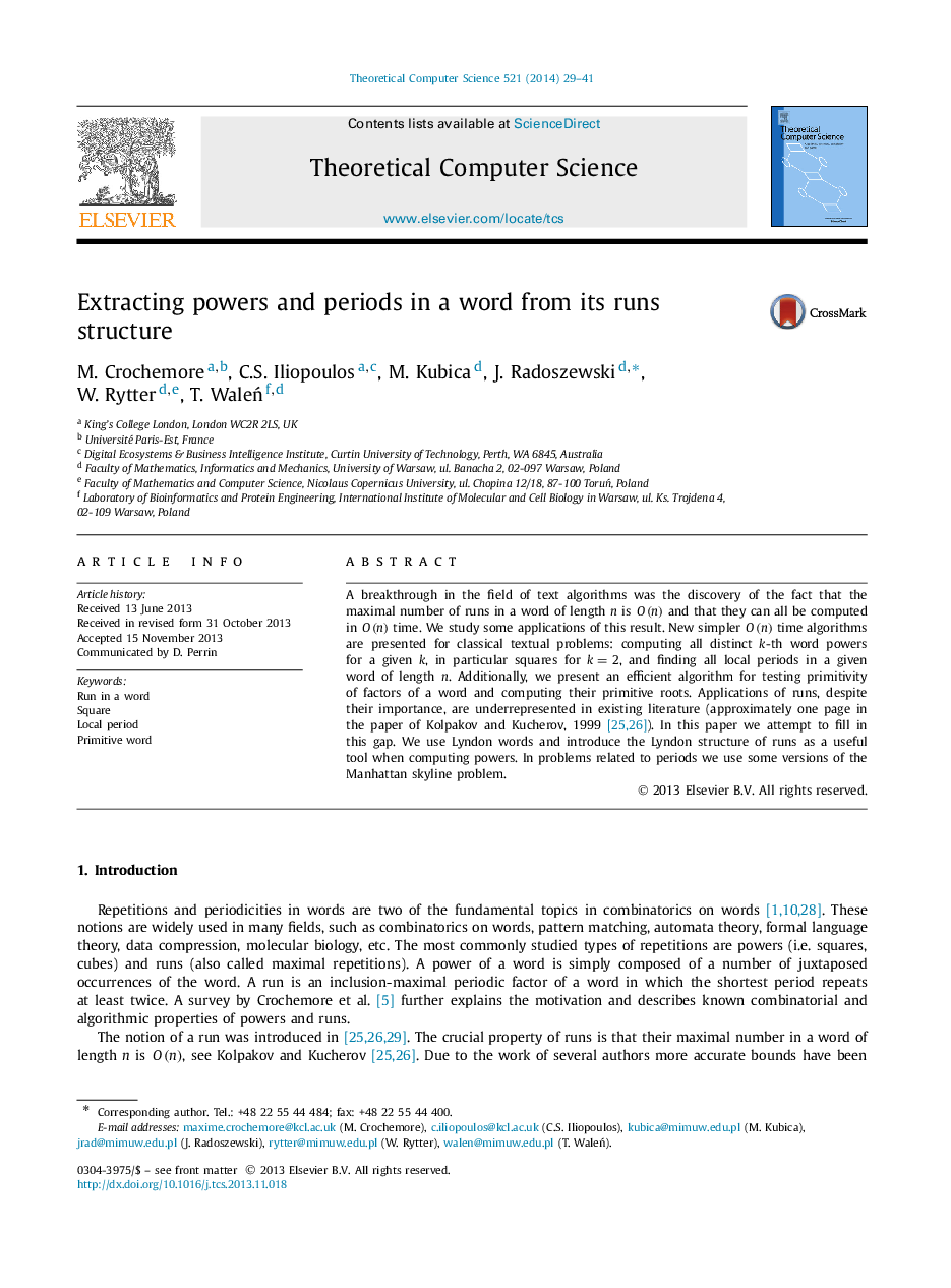 Extracting powers and periods in a word from its runs structure