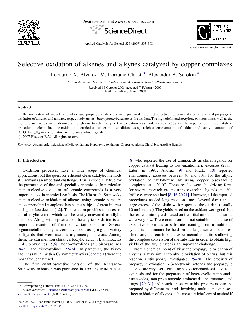 Selective oxidation of alkenes and alkynes catalyzed by copper complexes